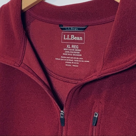 EUC L.L.Bean Burgundy Pullover Quarter-Zip Sweater - Picture 2 of 6